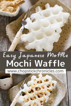 easy japanese mochi waffle recipe on a plate