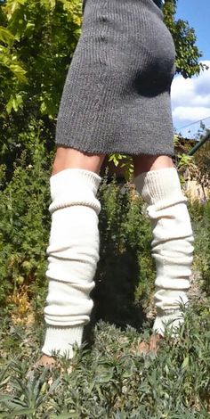 "Solid color, long, knit, leg warmers. I can make these in natural alpaca colors (see the last photo for color options). Or I can make them with organic merino wool. The organic wool is a natural white wool (not a bleached white). I typically have some of the organic merino wool dyed with black walnut husks. Please ask to see the colors that are currently available. The organic merino wool yarn comes in a couple different widths, you can choose the thinner or thicker yarn. If you don't want to t Knitted Fitted Leg Warmers, Cozy Fitted Cream Leg Warmers, Cozy Cream Fitted Leg Warmers, Fitted Beige Knee-high Leg Warmers, Fitted Beige Knitted Leg Warmers, Cozy Solid Color Knee-high Socks, Solid Fall Knee-high Socks, Solid Full-length Leg Warmers For Fall, Solid Full Length Leg Warmers For Fall