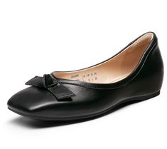 Lend feminine character to your step with this streamlined ballet flat boasting a playful bow accent and a hidden wedge heel. From Dream Pairs. Comfortable Slip-on Ballet Flats With Removable Insole, Elegant Medium Width Slip-on Ballet Flats, Comfortable Black Slip-on Ballet Flats, Black Slip-on Synthetic Ballet Flats, Black Slip-on Ballet Flats With Textured Sole, Wedge Heels, Ballet Flats, Oxford, Wedges