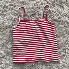 Brand New With Tags / Never Worn John Galt Nordstrom Pacsun Striped Crop Top For Beach, Striped Cotton Tank Top For Vacation, Striped Cotton Tank Top, Spring Striped Crop Top, Striped Summer Cami Top, Striped Crop Top For Spring, Striped Cami Top For Summer, Cute Red Summer Tank Top, Casual Striped Crop Top Tank