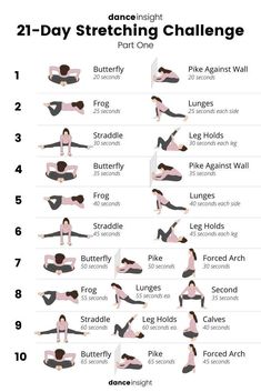 a woman doing yoga poses with the instructions for each step in her body and how to do