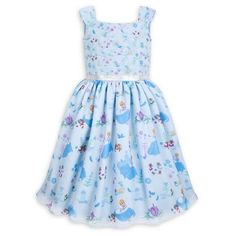 FREE USPS Shipping in the USA!! NWT/NEW with TAGS Disney Store CINDERELLA Deluxe Fancy Party Dress Girls Size~ 5/6 (Actual measurement: 12.5" across chest - 31" L-Shoulder to hem) From royal balls to parties with pals, she'll dazzle the crowds in this Cinderella Fancy Dress.  Graced with fairytale charm, the design includes a pleated organza bodice and a full, luxurious skirt.Details: One-piece dress Pleated organza bodice with pattern of flowers, glass slippers, needles and thread spools Wide s Cinderella Fancy Dress, Disney Clothing For Women, Cinderella Outfit, Pleated Organza, New Cinderella, Royal Ball, Disney Princess Fashion, Disney Princess Cinderella, Princess Cinderella