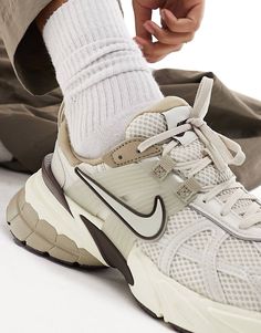 Nike V2K Run sneakers in beige | ASOS Functional Beige Sneakers With Round Toe, Sporty Beige Sneakers With Boost Midsole, Sporty Beige High-top Sneakers With Boost Midsole, Athleisure Beige Sneakers For Jogging, Beige Athleisure Sneakers For Sports, Cream Sneakers With Round Toe For Running, Sporty Cream Running Shoes With Round Toe, Functional Beige Sneakers With Laces, Beige Running Shoes With Boost Midsole For Jogging