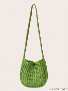 BagForLove - Stylish Hollowed Out Crochet Shoulder Bag with Spacious Capacity for Women Product Description Color Green Details Hollow Bag Size Medium Style Vacation Type Crochet Bags Pattern Type Plain Strap Type Top Handle Features Lightweight Closure Type No-closure Composition 100% Polyester Material Fabric Size Chart INCH CM Bag Length Bag Width Bag Height Handle Height 11.4 inch 0.6 inch 9.8 inch 17.7 inch Bag Length Bag Width Bag Height Handle Height 29 cm 1.5 cm 25 cm 45 cm Details Pictu Trendy Green Hobo Bag For Beach, Trendy Green Hobo Bag For Vacation, Green Crochet Bag With Large Capacity For Spring, Large Capacity Green Crochet Bag For Spring, Trendy Green Crochet Bag With Adjustable Strap, Casual Green Crochet Bag With Adjustable Strap, Green Bucket Crochet Bag, Bags Pattern, Purple Details