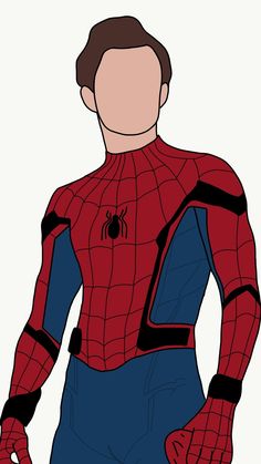 a drawing of spider - man with his hands in his pockets