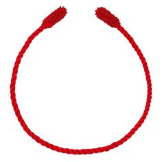 a red rope bracelet on a white background