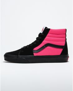 Customs Neon Pink Sk8-Hi Customised Vans, Snow Surfing, Sk8 Hi Vans, Vans Store, Van Doren, Vans Logo, Custom Vans, Vans Shop, Sk8 Hi