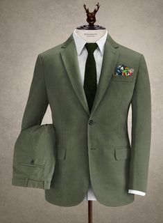 Looking for a staple versatile suit? our Caccioppoli Cotton Gabardine Oak Green suit will come to your rescue, it will instantly change the whole dynamic of the outfit. Crafted from 100% cotton, be ready to take the fashion by storm with our dashing suit that is sure to grab attention whenever worn.   Look Includes  Caccioppoli Cotton Gabardine Oak Green Fabric  Two Button Jacket Style  Notch Lapel  Real Horn Royal Buttons  Single Vent  Three Cuff Buttons  Two Welted Back Pockets on Trousers Harris Tweed Suit, Brown Tweed Suit, Beach Wedding Suits, Herringbone Tweed Jacket, Grey Wool Suit, Seersucker Suit, Tweed Pants, Italian Suit, Beige Suits