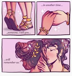 a comic strip with an image of a woman's feet and hands touching her face