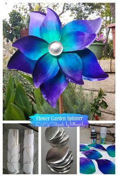 the flower garden spinner is made from metal plates