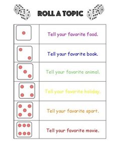 roll a topic game with four dices on the top and two numbers above it