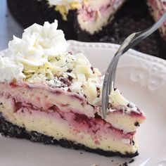 a piece of cake on a plate with a fork