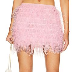 Octavia Feathered Micro Skirt In Pale Pink Pale Pink Color, Micro Skirt, Pale Pink, High Boots, Knee High Boots, Pink Color, Knee High, Pink Ladies, Womens Skirt