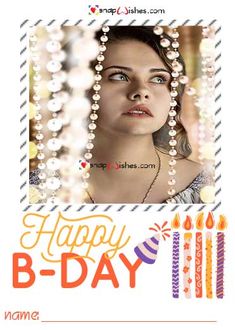 an image of a woman with beads on her head and the words happy b - day