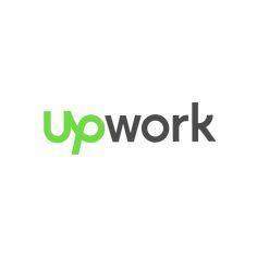 the word upwork is written in black and green