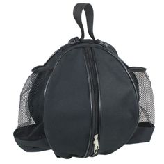 a black backpack with mesh pocket on top