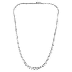 Dazzle up any look with our 10 carat Diamond Riviera Tennis Necklace! Crafted from a stunning 10 carats of diamonds, this exquisite necklace is sure to make a statement. Whether you're attending a special event or just going for a night out, you'll be turning heads with your sparkling masterpiece! Brilliant Cut Diamond Necklace For Evening, Evening Brilliant Cut Round Diamond Necklace, Evening Brilliant Cut Diamond White Necklace, Dazzling Diamond Necklace For Evening, White Gold Diamond Tennis Necklace For Evening, Evening White Gold Diamond Tennis Necklace, Evening Brilliant Cut Diamond White Diamond Necklace, Evening Brilliant Cut Cubic Zirconia Diamond Necklace, Heirlooms Jewelry