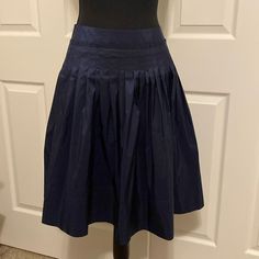 Nwt Skirt Navy Lined Midi Skirt, Blue A-line Relaxed Skirt, Navy Midi Lined Skirt, Fitted Navy Pleated Skirt With Lining, Navy Fitted Lined Pleated Skirt, Fitted Navy Pleated Lined Skirt, Blue Pleated A-line Skirt, Fitted Blue A-line Pleated Skirt, Navy Lined Skirt For Spring