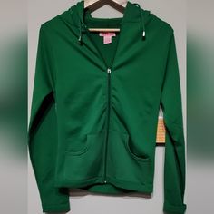 Very Soft Fleece Inside. Zip Up Jacket Brand New With Tags. Size Medium/Large Looks More Like A Medium Casual Green Fleece Jacket For Spring, Casual Green Fleece Jacket For Fall, Green Stretch Hooded Outerwear, Casual Fleece Jacket For Spring, Green Long Sleeve Fleece Jacket, Casual Green Stretch Outerwear, Jacket Brands, Zip Up Jacket, Green Jacket