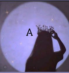 the silhouette of a woman with a crown on her head