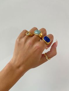 Chunky Ring With Stone, Gold Open Ring With Natural Stones, Gold Rings With Natural Stones For Gift, Gold Plated Gemstone Rings For Everyday, Gold Oval Crystal Ring With Natural Stones, Everyday Gold Plated Gemstone Rings, Oval Gold Crystal Ring With Natural Stones, Gold-plated Gemstone Crystal Ring, Gold Plated Gemstone Crystal Ring