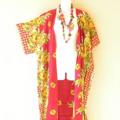 Price Is Fixed. I Do Not Accept Offer Price Due To Low Markup. Most Of My Clothing Are One Of The Kind So Please Check For Availability Before Buying. Please Bundle For Multiple Items To Save On Shipping Cost. Bundle Up In Style With This Cute Hand Painted Batik Cardigan / Duster Maxi Wrap. Design To Bring Comfort To Drape Beautifully To Wide Range Of Body Shapes And Sizes. With Luxuriously Premium Rayon Textured, This Open Front Cardigan Is A Must Have Layering Piece. Like Any Other Handmade Ba Casual Red V-neck Kimono, Red Cotton Kimono For Vacation, Red V-neck Summer Cardigan, Red Summer Beach Cardigan, Red Cotton Summer Cardigan, Red Spring Cardigan For Vacation, Red Spring Vacation Cardigan, Red Cotton Kimono For Festival, Casual Red Printed Kimono