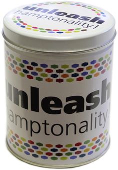 a canister with the words meleash amptonality printed on it