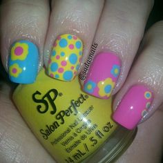 Groovy Manicure, Yellow And Pink Nails, Nails Bright, Unghie Nail Art, Colorful Nail, Sinful Colors, Dots Nails, Bright Nails