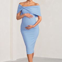 Size Large Or Us 10! Brand New With Tags! Never Worn Blue Fitted Maternity Dress For Summer, Blue Spring Maternity Dress, Blue Maternity Dress For Spring, Fitted Blue Maternity Dress For Summer, Chic Blue Maternity Dress, Spring Light Blue Fitted Maternity Dress, Light Blue Fitted Maternity Dress For Spring, Light Blue Short Sleeve Maternity Dress, Blue Sleeveless Maternity Dress For Spring