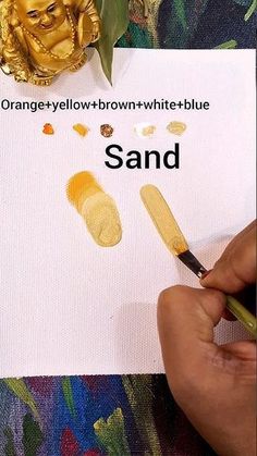 How to get Sand colour by mixing acrylic paints | acrylic colour mixing for Sand colour #howto Acrylic Colour Mixing, Paints Acrylic, Mixing Colors, Sand Color, Acrylic Paints, Acrylic Colors, Yellow And Brown, Color Mixing