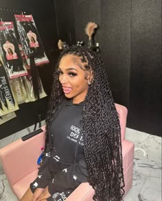 Junior Hairstyles, Braids For Vacation Black Women, Braids Designs, Island Twist, Air Style, Senegalese Twist Hairstyles, Barbie Hairstyle, Black Ponytail Hairstyles, Cute Braided Hairstyles