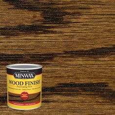 minwax wood finish paint in dark brown, with an orange and yellow tint