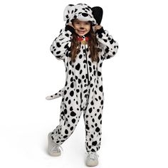 PRICES MAY VARY. Complete Costume Set: Our Kids Dalmatian jumpsuit Pajama set includes a cozy and comfortable jumpsuit that's designed to look like an adorable puppy dog. With its soft and snuggly design, this jumpsuit is perfect for staying comfy all night long. Quality Material: Made with 100% polyester, flannel, our Dalmatian Costume is soft, comfortable, and built to last for all your costume needs. It is perfect for adding a touch of home fun to your Halloween Costume or loungewear collecti Dalmation Pajamas, Dalmatian Costume, Puppy Costume, Onesie Costumes, Matching Costumes, Halloween Pajamas, Halloween Family, Jumpsuit For Kids, Adorable Puppy