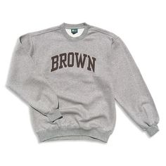 Casual Brown T-shirt For Outdoor, Brown T-shirt For Fall Streetwear, Brown Outdoor Sweatshirt With Ribbed Cuffs, Brown Winter Sweatshirt With Letter Print, Brown Sweatshirt With Ribbed Cuffs For Outdoor, Classic Winter Sweatshirt With Letter Print, Brown Cotton Sweatshirt For Outdoor, Outdoor Brown Cotton Sweatshirt, Brown Crew Sweatshirt For Streetwear