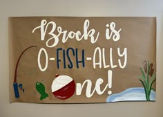 a sign that says brook is o - fish - ally one on the side of a wall