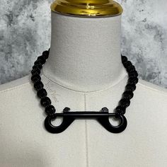 🔗 Features a large front industrial strength bolt snap clasp and chunky chainmail chain in the blackest shade of black. Chain was hand woven using a triple ring weave.  🔗Measures approximately 19" in length total with the actual chain portion measuring 16". The front clasp is the only clasp so make sure the length will suit your neck. Use the actual chain length (16") to determine if it will be a good fit. Let me know when ordering if you need a different chain length.  🔗The rings of the chai Black Chunky Link Chain Necklace, Trendy Black Link Chain Necklace, Black Chain Link Jewelry With Lobster Clasp, Trendy Black Link Jewelry, Black Punk Chain Choker Necklace, Adjustable Black Chainmail Jewelry, Punk Black Chain Choker Necklace, Punk Style Black Chain Choker Necklace, Punk Style Black Metal Chain Necklace