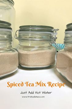 spiced tea mix recipe in glass jars