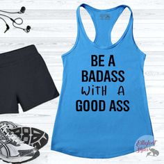 Ready to hit the gym but in need of some motivation? Look no further than our workout tank tops! They feature funny sayings and cute designs that will make you look great and feel motivated to tackle any workout challenge. Our tanks are lightweight, breathable and made from ultra-soft fabric, so you can stay comfortable while looking stylish. Get ready to be the envy of your gym with our workout tanks! Athleisure Slogan T-shirt For Workout, Black Gym Tops With Funny Text, Black Gym Top With Funny Text, Blue Letter Print Activewear For Gym, Blue Workout Activewear With Letter Print, Slogan T-shirt For Workout Athleisure, Athleisure Slogan Workout T-shirt, Athleisure Activewear For Workout With Letter Print, Sleeveless Letter Print Activewear For Training