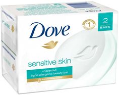 Dove Sensitive Skin Unscented Hypo-Allergenic Beauty Bar 4 oz, 2 ea (Pack of 8) Heading The brand women trust for soft, smooth skin. Purpose Beauty Bars Manufacturer Unilever Active Ingredients Sodium Lauroyl Isethionate; Stearic Acid; Sodium Tallowate Or Sodium Palmitate; Lauric Acid; Sodium Isethionate; Water; Sodium Stearate; Cocamidopropyl Betaine Or C14-16 Oleth Sulfonate; Sodium Cocoate Or Sodium Palm Kernelate; Sodium Chloride; Tetrasodium EDTA; Tetrasodium Etidronate; Maltol; Titanium Di Dove Sensitive Skin, Dove Beauty Bar, Coffee Facial, Dove Beauty, Scrub Corpo, Luscious Hair, Home Remedies For Hair, Sensitive Skin Care, Skin Complexion