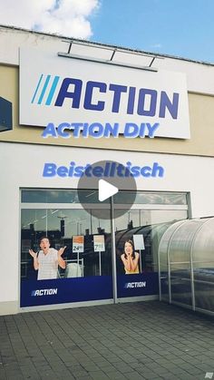 an action diy store front with the door open