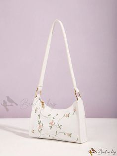 Bird in Bag - Embroidered Square Crossbody Bag, White, Stylish for Women Portable Leather Bag, Perfect for Vacation or Everyday Use for Women Trendy Embroidered Pouch Shoulder Bag, Trendy White Embroidered Bags, Trendy White Embroidered Shoulder Bag, Everyday Floral Embroidery Shoulder Bag, Floral Embroidered Crossbody Shoulder Bag For Daily Use, Embroidered Shoulder Bag For Everyday Spring Use, Floral Embroidery Crossbody Shoulder Bag For Daily Use, White Embroidered Satchel Shoulder Bag, Spring Embroidered Shoulder Bag For Everyday Use