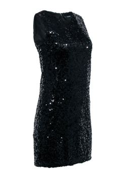 Shine bright like a diamond in this sleek and sassy Tahari dress! With a black sequin finish, this elegant mini will make sure you stand out for all the right reasons! Perfect for special occasions or holiday events, put on your sleek pumps and matching clutch bag and be ready to be the envy of the night! Size 2 Shell 100% Nylon Lining 96% Polyester, 4% Elastane Fully lined Invisible zipper back Sleeveless A-line Bust 34" Waist 32" Shoulder to hem 34.5" Black Sleeveless Sequin Dress With Contrast Sequins, Black Sleeveless Glamorous Sequin Dress, Glamorous Black Sleeveless Sequin Dress, Black Sleeveless Sequin Dress For Cocktail Parties, Sleeveless Contrast Sequin Mini Dress For Holiday Party, Sleeveless Mini Dress With Contrast Sequin For Holiday Party, Chic Sleeveless Holiday Sequin Dress, Sparkling Sleeveless Sequin Dress For Formal Events, Sparkling Sleeveless Sequin Dress For Formal Occasions