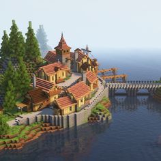 - This medieval castle is 110 blocks tall and 130 blocks wide! - Every single building has an interior!  - The map took one year to build [on and off]. - It is embedded in a vanilla Minecraft world! Minecraft Building Ideas Ruins, Minecraft Kingdom Wall, Mc Medieval Builds, Medival Minecraft Ideas, Minecraft Midevil City, Minecraft Cliff Village, Drawbridge Minecraft, Minecraft Castle Village, Medieval Houses Minecraft