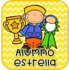 an image of a boy holding a trophy and the words alumino estrelia