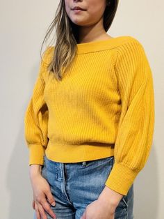 Off-shoulder mustard yellow sweater. Brand is Moth by Anthropologie. Perfect for spring or fall weather. Size XS. 50% rayon, 28% polyester, 21% nylon, 1% spandex. Mustard Yellow Sweater, Off Shoulder Sweater, Fall Weather, Yellow Sweater, Shoulder Sweater, Mustard Yellow, Moth, Sweater Outfits, Mustard