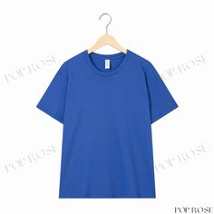 Upgrade Version Loose Fit Solid Color Cotton T-shirt Blank Short Sleeve Promotional Shirt Cultural Shirt Printing Blue Solid Color Crew Neck Top, Blue Solid Short Sleeve T-shirt, Basic Solid Color Short Sleeve Shirt, Blue Short Sleeve Solid Color T-shirt, Blue Plain Short Sleeve Shirt, Shirt Printing, Klein Blue, Cotton T Shirt, Cotton Tshirt