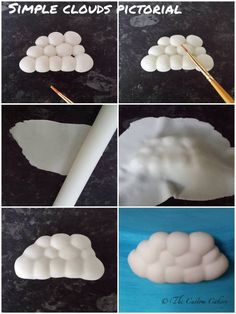 the steps to make clouds made out of marshmallows