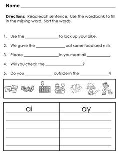 worksheet for reading and writing the words in this book, which are also part of