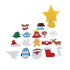 DIY 3D Felt Christmas Tree Upgraded Toddler Christmas Tree for Kids Xmas Decoration 70x50cm Features: Includes: 1pcs DIY felt Christmas tree + 1pcs star + 17pcs different ornaments; Ornaments includes snowflake, Santa, Reindeer, Christmas socks, Snowman, Candy and Bells etc. Material: Both of the funny Xmas tree and cute ornament are made of premium felt, completely healthy and soft for kids even baby to play. Enjoy your playtime with your kid together. Easy to Play: This activity is fantastic f Diy Felt Christmas, Toddler Christmas Tree, Trees For Kids, Diy Felt Christmas Tree, Christmas Trees For Kids, Family Christmas Party, Felt Tree, Diy Party Favors, Christmas Tree Set