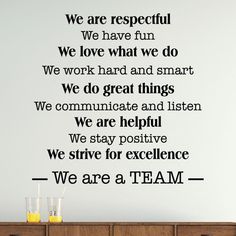 we are a team wall decal